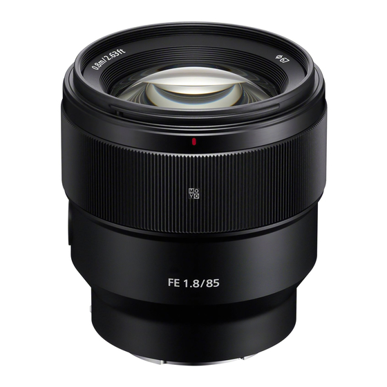 Sony SEL85F18 Quick Start Manual