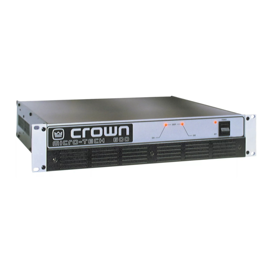 Crown Micro-Tech MT-600 Service Manual