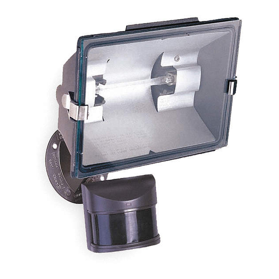 Heath Zenith Motion Sensor Quartz Security Light 2LBN2 Operating Instructions And Parts Manual