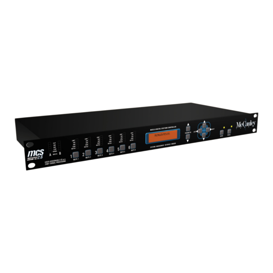 User Manuals: McCauley Sound MCS 2.6 Systems Controller