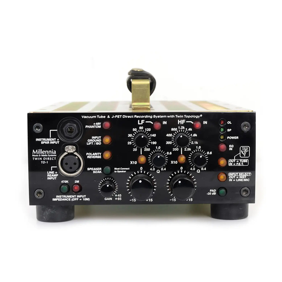 Millennia TD-1 Instruction Manual