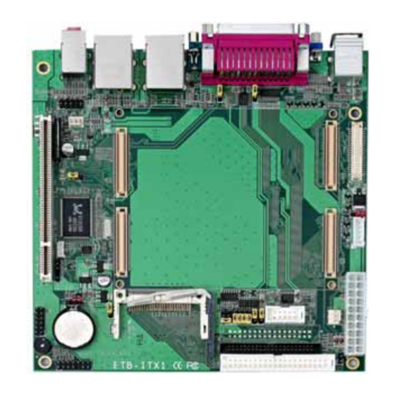 User Manuals: Commell ETB-ITX1 Mini-ITX Baseboard