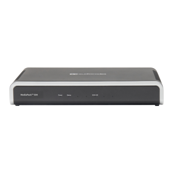 AudioCodes MediaPack 508 Hardware Installation Manual