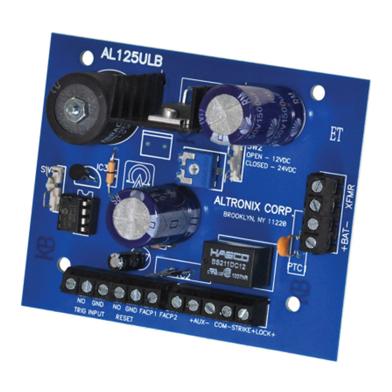 Altronix AL125ULB Installation Instructions