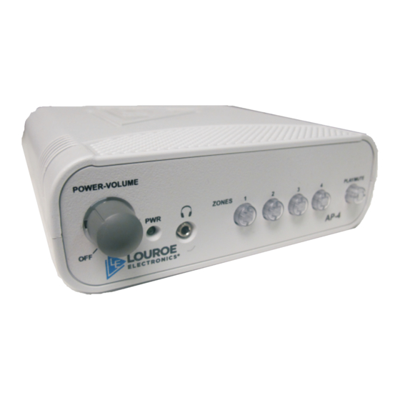 Louroe AP-4 Installation And Operating Instructions Manual