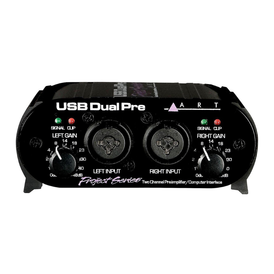 Art Project Series, USB Dual Pre, USB Dual Pre PS Manual