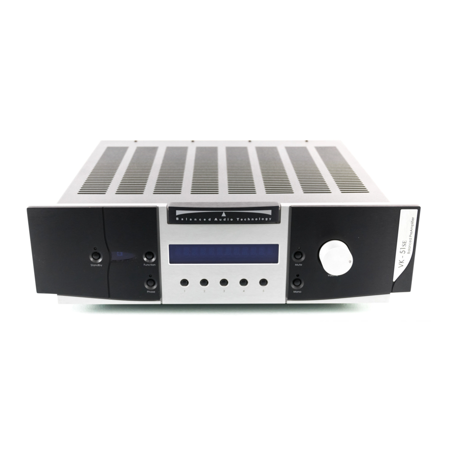Balanced Audio Technology VK-51SE Owner's Manual