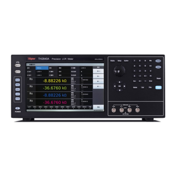 Tonghui TH2840 Series Operation Manual