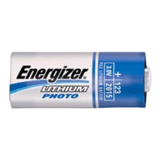 Energizer 123 Product Data Sheet
