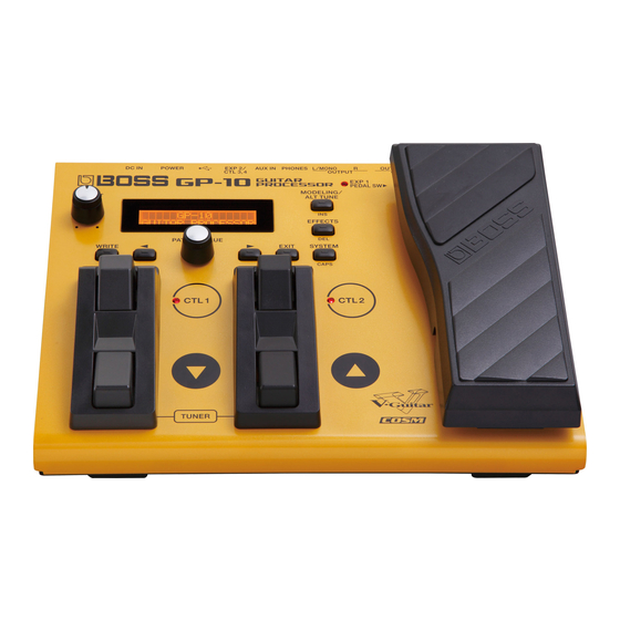 Boss GP-10 Parameter Manual