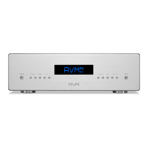 AVM OVATION PH 8.3 Manuals