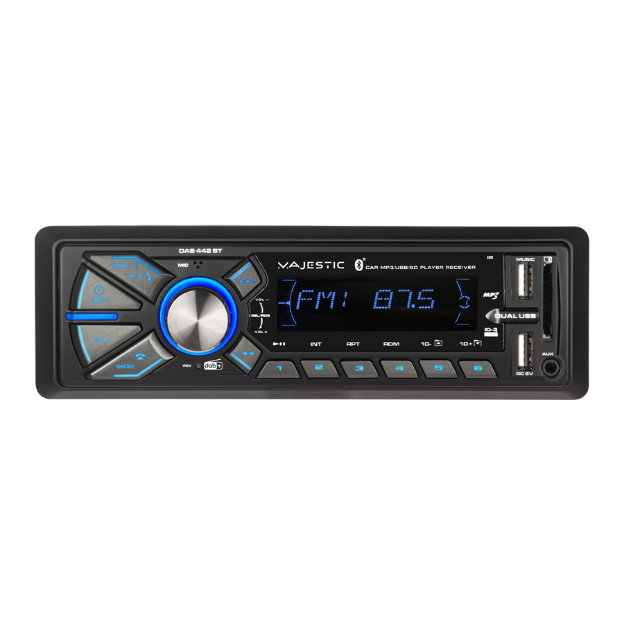 Majestic DAB 442BT - Car Audio Player Manual