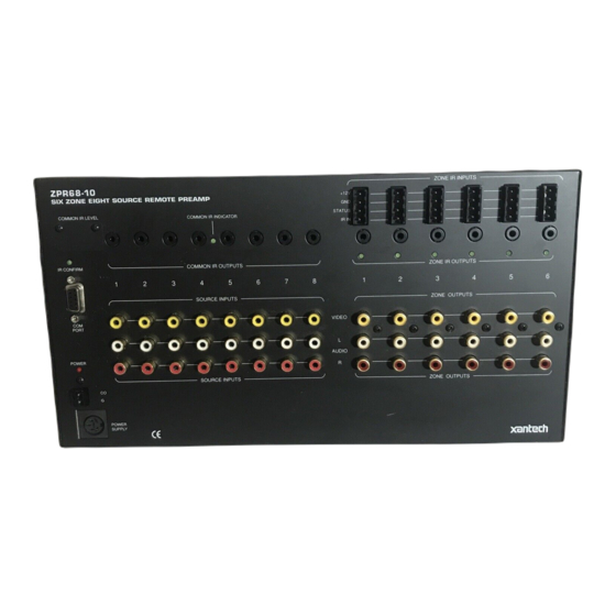 Xantech ZPR68-10 Installation Instructions Manual