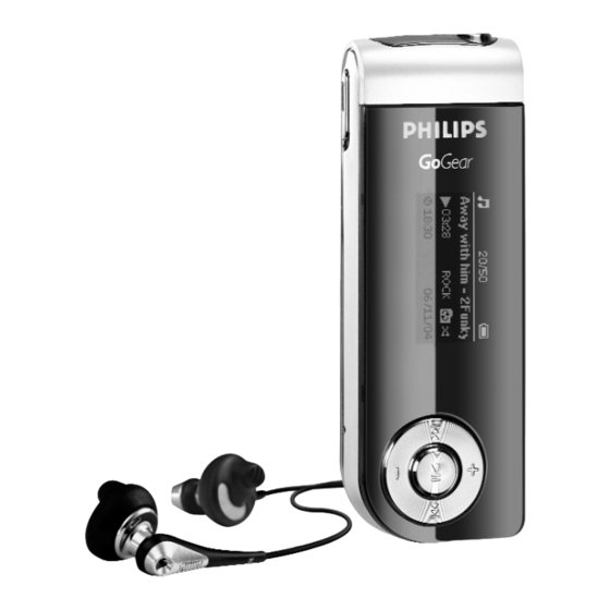 Philips GoGear SA170 MP3 Player Manuals
