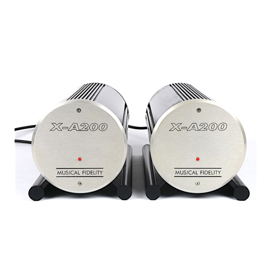 Musical Fidelity X-A200 Instructions For Use