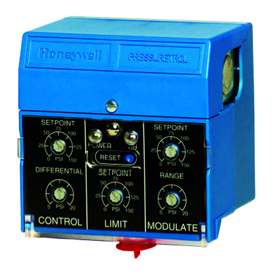 Honeywell Pressuretrol P7810C Quick Start Manual