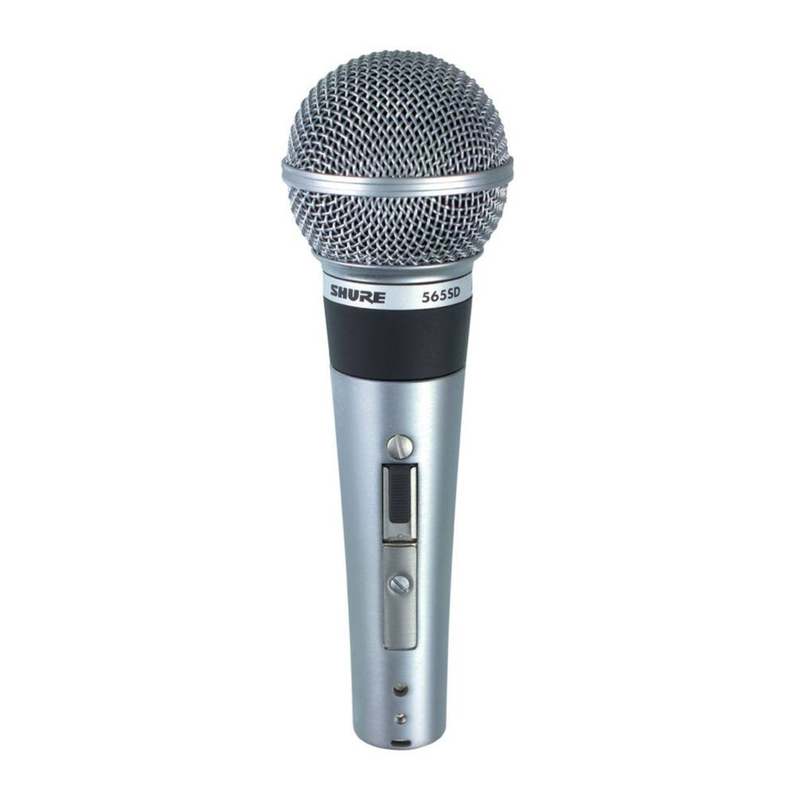 Shure 565SD - Classic Unisphere Vocal Microphone Manual