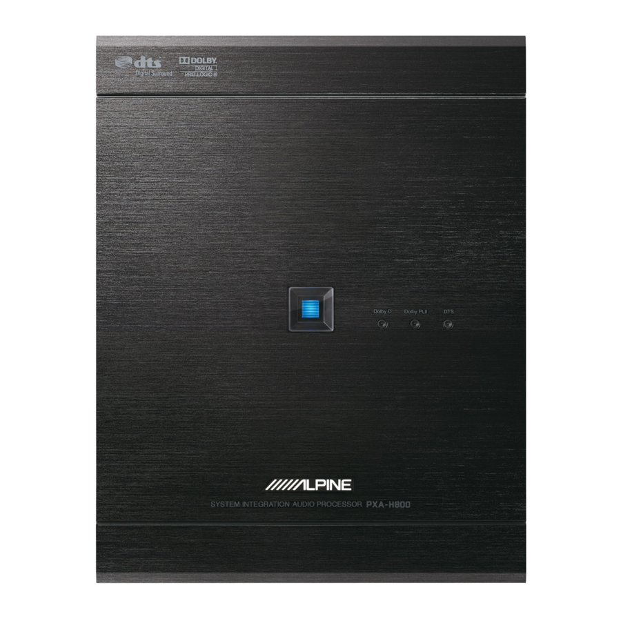 Alpine PXA-H800 Owner's Manual