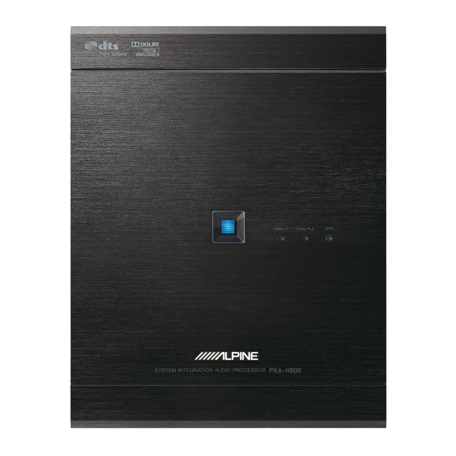 Alpine PXA-H800 Installation Manual
