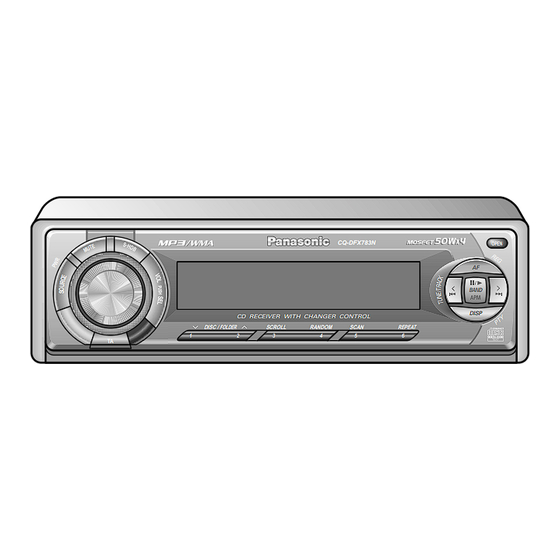 Panasonic CQ-DFX783N Operating Instructions Manual