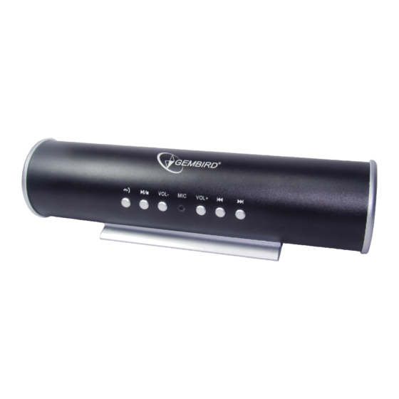 Gembird SPK-BT-01 Bluetooth Speaker Manuals