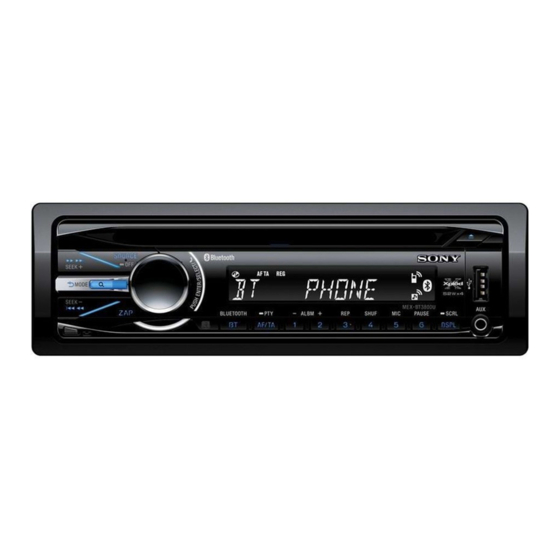 Sony MEX-BT3800U Operating Instructions Manual