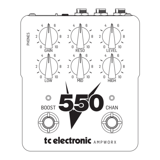 Celestion tc electronic V550 Quick Start Manual