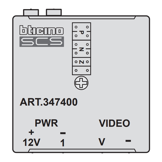 Bticino T9519A Instructions For Use