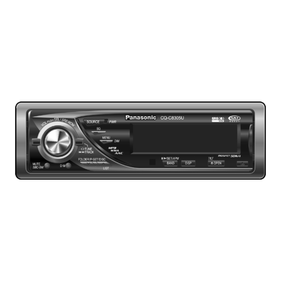 Panasonic CQC8305U - AUTO RADIO/CD DECK Manuals