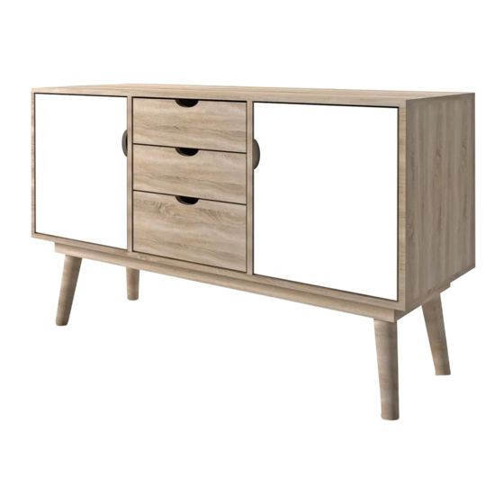 Archers Sleepcentre SCANDI 2 WHITE DOOR 3 DRAWER OAK SIDEBOARD Assembly Instructions Manual