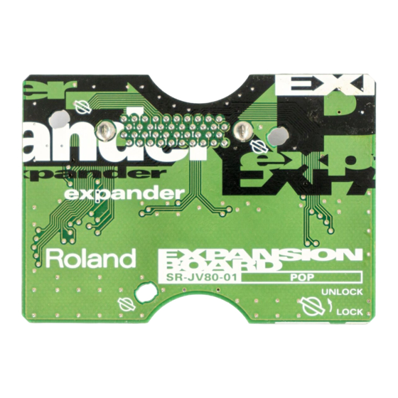 Roland SR-JV80-01 Quick Manual