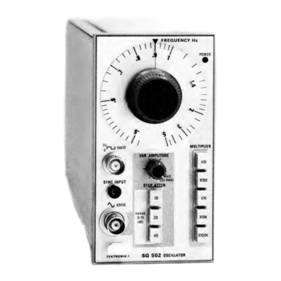 Tektronix SG 502 Instruction Manual