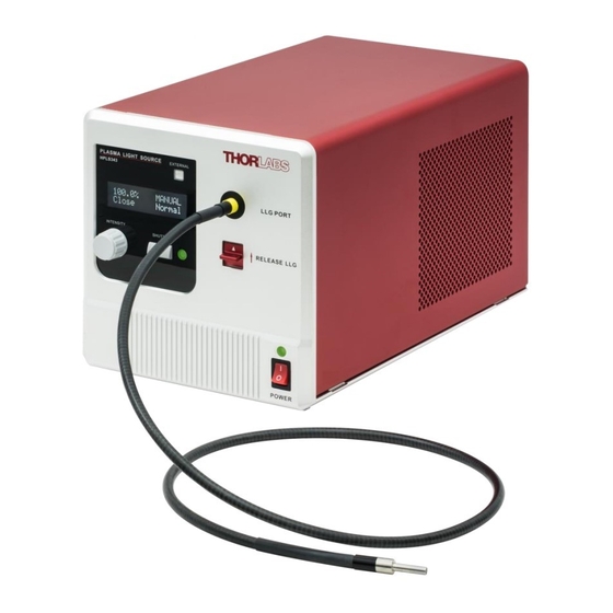 THORLABS HPLS343 Plasma Light Source Manuals