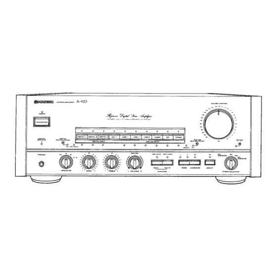 Pioneer A-91D Operating Instructions Manual