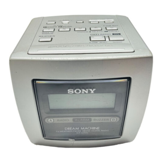 SONY DREAM MACHINE ICFC113V OPERATING INSTRUCTIONS Pdf Download