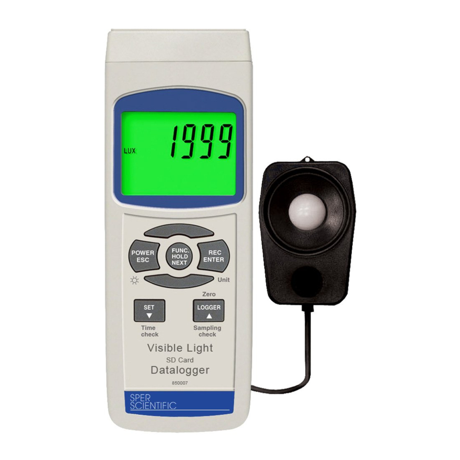 Sper scientific 850007 Manuals