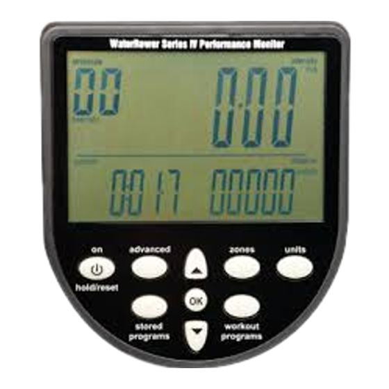 WaterRower S4 Monitor Quick Start Manual