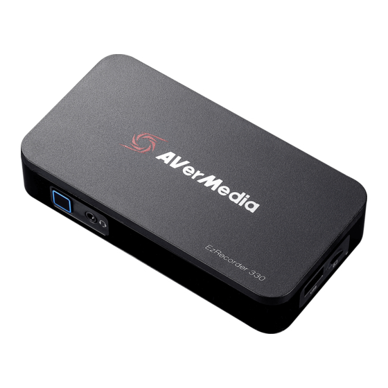 Avermedia EzRecorder 330 Quick Manual