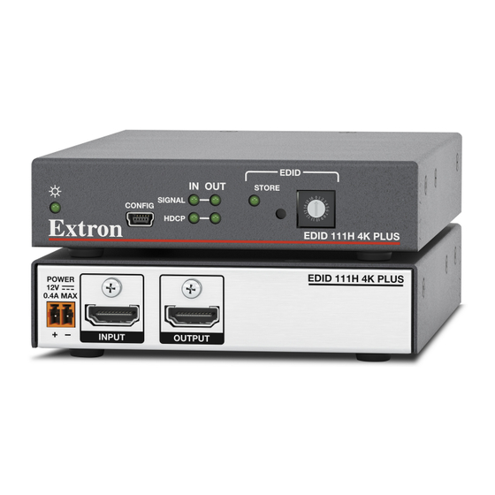 Extron electronics EDID 111H 4K PLUS User Manual