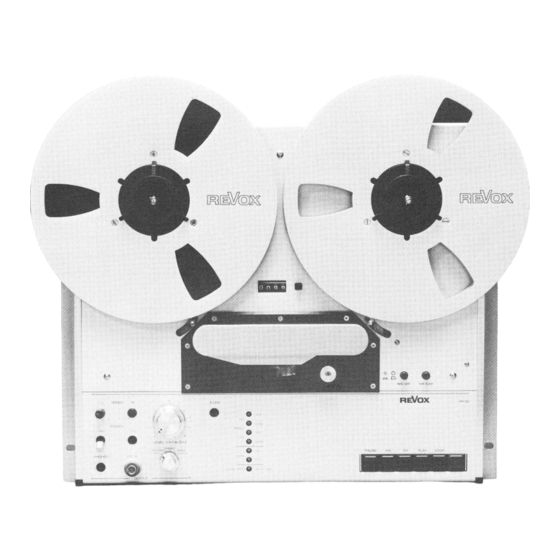 Revox PR99 Operating Instructions Manual
