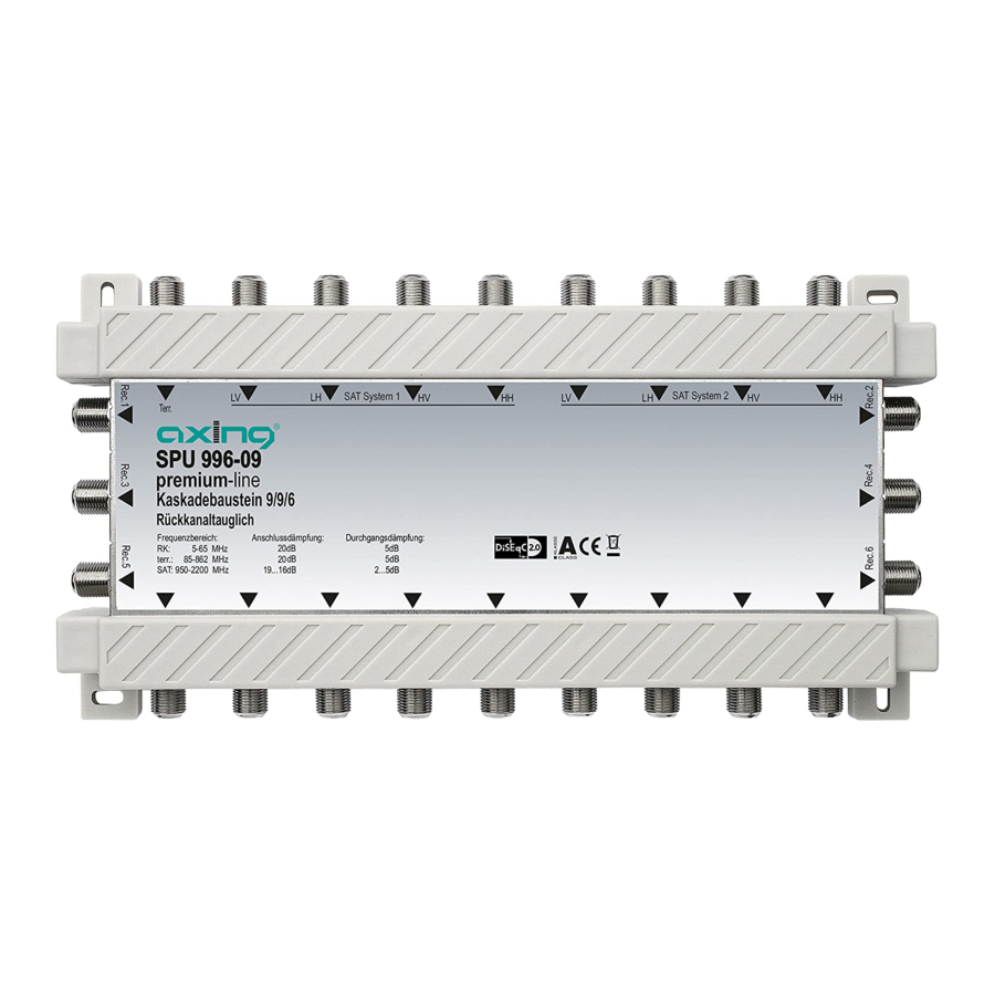 axing premium-line SPU 996-09 Operation Instructions