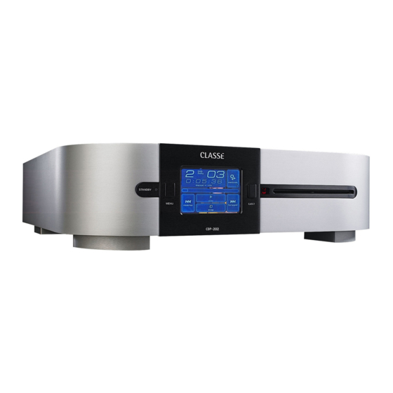 Classe Audio CDP-202 - V2.8 Owner's Manual