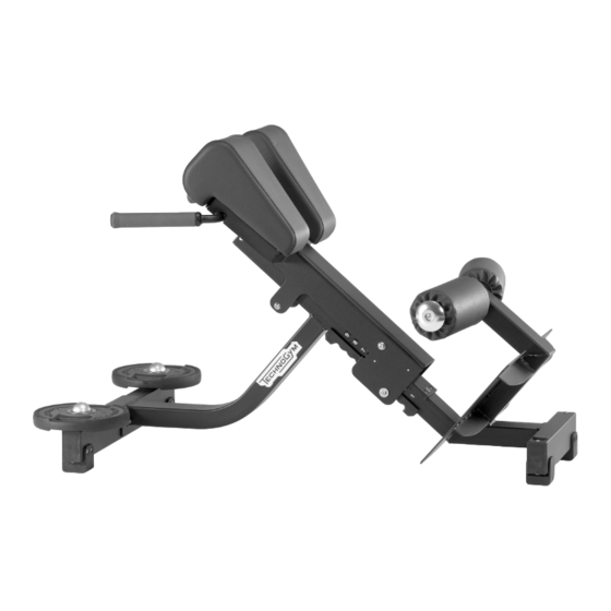 Technogym lower back bench Use And Maintenance Instructions