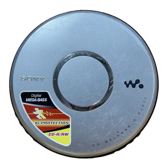 Sony CD Walkman D-EJ011 Specification Sheet