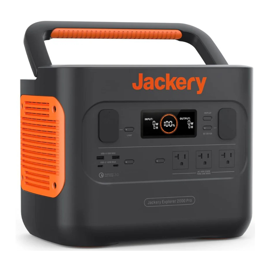 Jackery Explorer 2000 Pro (JE-2000A) - Power Station Manual