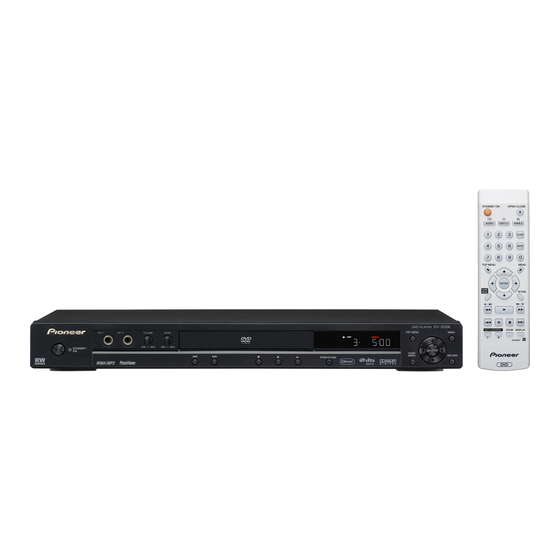 Pioneer DV-500K-S Operating Instructions Manual