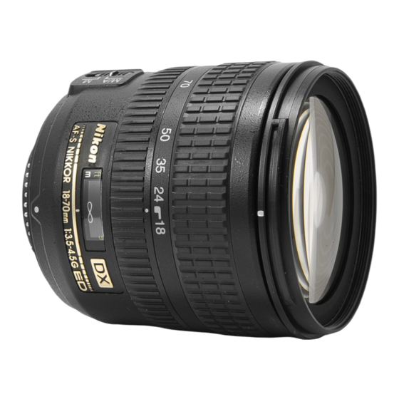 Nikon AF-S DX 18-70mm f/3.5-4.5G IF-ED Instruction Manual