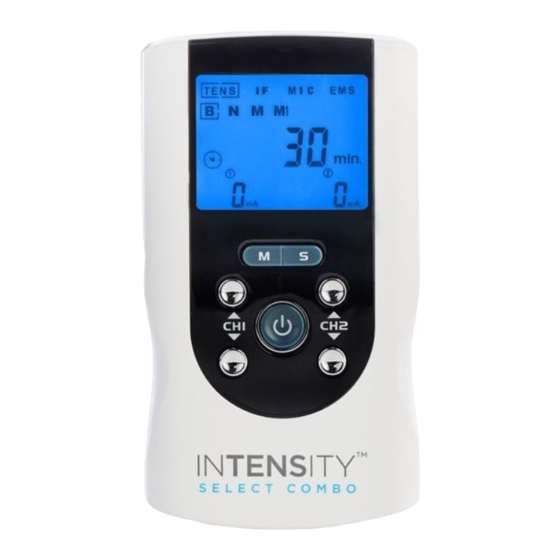 Richmar INTENSITY SELECT COMBO Quick Reference Manual
