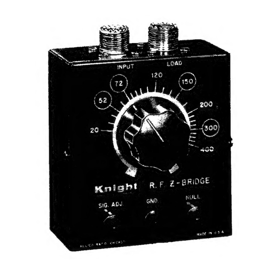 Allied Radio knight-kit RF Z-BRIDGE Assembly & Operation