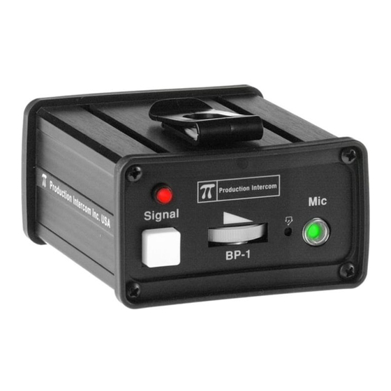 Pro Intercom BP1 Operating Instructions